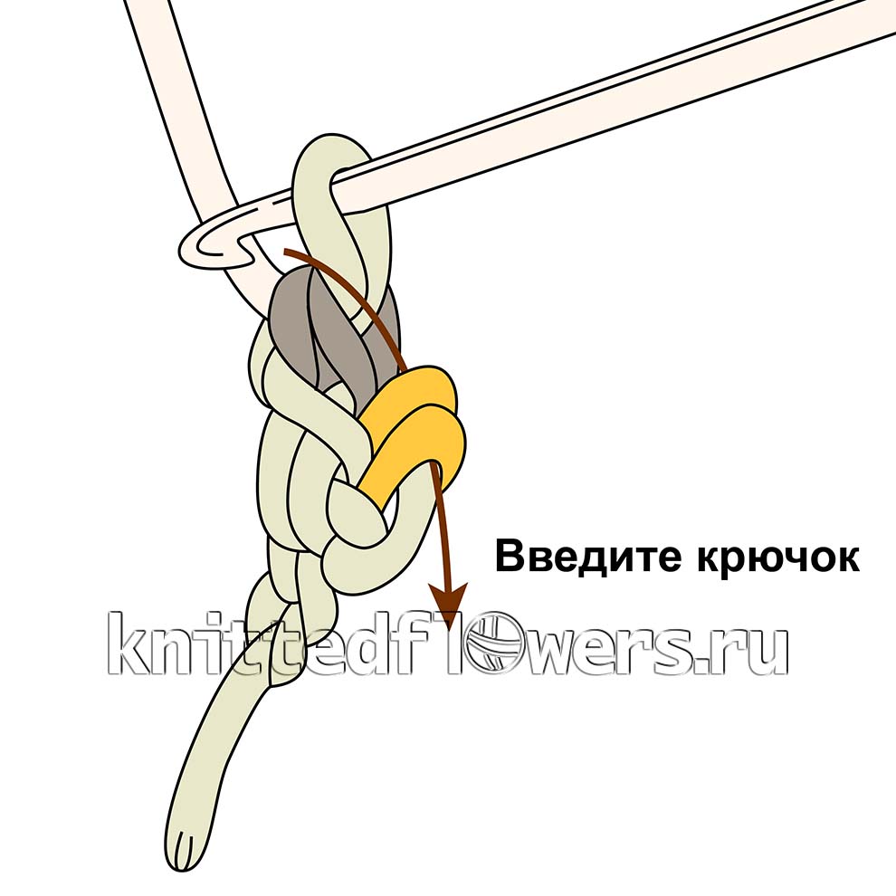 Вязание крючком шнура гусеничка шаг 6